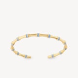 Bamboo Cuff Bracelet Capri Blue Enamel & 18ct Gold Plated