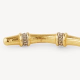 Bamboo Cuff Bracelet White Topaz & 18ct Gold Plated