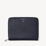 A5 Zipped Padfolio Navy Saffiano & Cream Suede