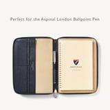 A5 Zipped Padfolio Navy Saffiano & Cream Suede