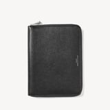 A5 Zipped Padfolio Black Saffiano & Cobalt Suede