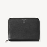 A5 Zipped Padfolio Black Saffiano & Cobalt Suede