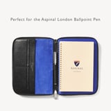 A5 Zipped Padfolio Black Saffiano & Cobalt Suede