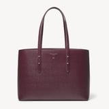 Regent Leather Tote Bag Burgundy Saffiano