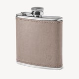 Classic 5oz Leather Hip Flask Warm Grey Saffiano