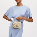 Mini Mayfair® Embroidered Bag English Garden Hand Embroidery on Canvas Raffia