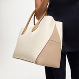 London Tote Deep Taupe & Ivory Pebble