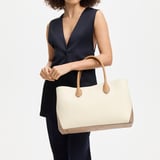London Tote Deep Taupe & Ivory Pebble
