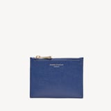 Small Essential Flat Pouch Caspian Blue Saffiano