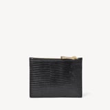 Small Essential Flat Pouch Black Lizard