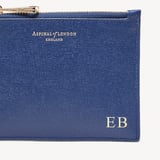 Small Essential Flat Pouch Caspian Blue Saffiano