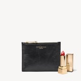 Small Essential Flat Pouch Black Lizard