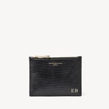Small Essential Flat Pouch Black Lizard