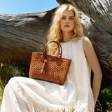 Small Island Tote Tan Woven Leather
