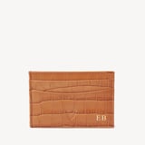 Slim Credit Card Holder Deep Shine Marmalade Small Croc