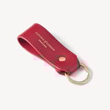 Small Leather Loop Keyring Smooth Red