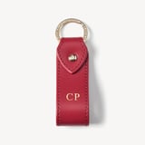 Small Leather Loop Keyring Smooth Red