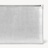 Large Essential Flat Pouch Silver Saffiano