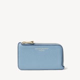 Zipped Coin & Card Holder Azure Blue Pebble