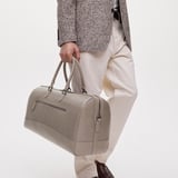 City Holdall Warm Grey Saffiano
