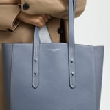 Essential Leather Tote Bag Heritage Blue Pebble