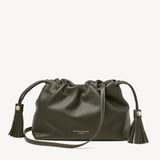 Hudson Large Crossbody Pouch Forest Green Milled Pebble