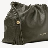 Hudson Large Crossbody Pouch Forest Green Milled Pebble