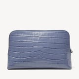 Large Essential Cosmetic Case Deep Shine Heritage Blue Croc