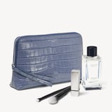 Large Essential Cosmetic Case Deep Shine Heritage Blue Croc