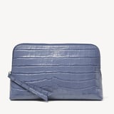 Large Essential Cosmetic Case Deep Shine Heritage Blue Croc