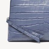 Large Essential Cosmetic Case Deep Shine Heritage Blue Croc