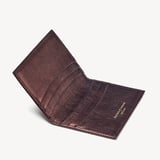 Double Fold Credit Card Holder Chocolate Metallic Pebble
