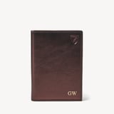 Double Fold Credit Card Holder Chocolate Metallic Pebble