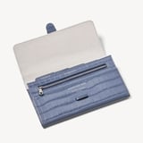 Classic Travel Wallet Deep Shine Heritage Blue Croc