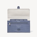 Classic Travel Wallet Deep Shine Heritage Blue Croc