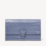 Classic Travel Wallet Deep Shine Heritage Blue Croc