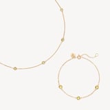 Gemstone Necklace & Bracelet Set Peridot & 18ct Gold Vermeil