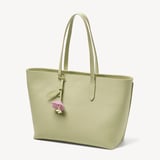 Zipped East West Tote With Bee & Flower Charm Pistachio Pebble