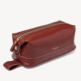 Men's Leather Wash Bag Smooth Cognac