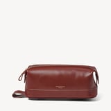 Men's Leather Wash Bag Smooth Cognac