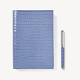 A5 Refillable Journal & Pen Set Deep Shine Capri Blue Small Croc