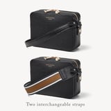 Camera Crossbody with Interchangeable Straps Black Pebble