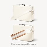Camera Crossbody with Interchangeable Straps Chalk White Pebble