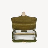 Midi Mayfair® Birds of Paradise Hand Embroidery on Olive Velvet