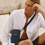 Reporter Crossbody Phone Bag Navy Pebble