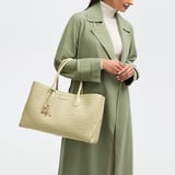 London Tote Pistachio Woven Leather