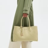 London Tote Pistachio Woven Leather