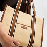 Henley Tote Natural Raffia & Smooth Tan