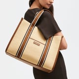 Henley Tote Natural Raffia & Smooth Tan