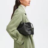 Hudson Large Crossbody Pouch Black Milled Pebble